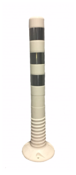 Flexible post 750 mm white, reflective stripes silver